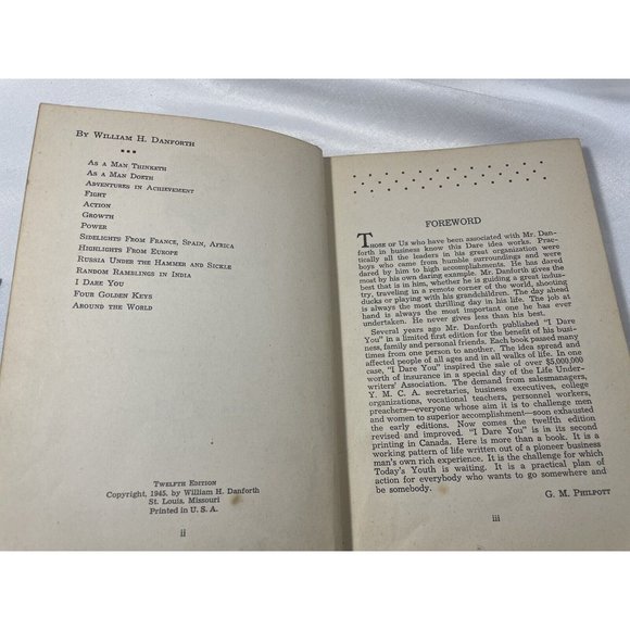 I Dare You! By William H. Danforth 1945 12th Edition Red Hardcover Vintage Book - Picture 6 of 13